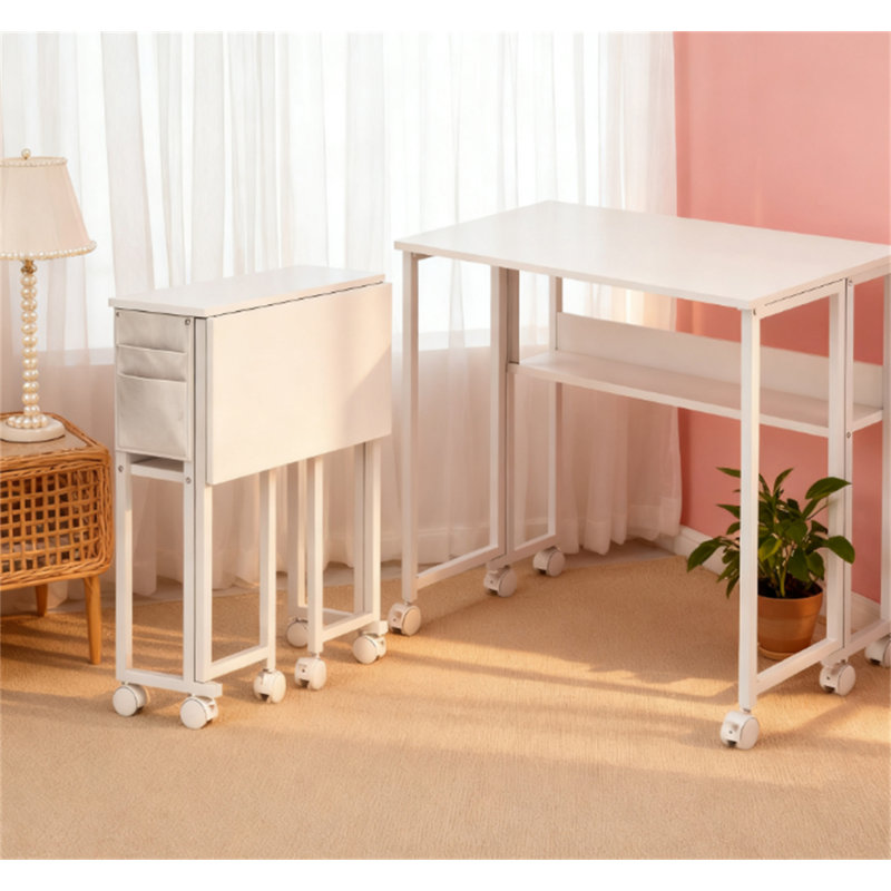 Bureau d'ordinateur pliant (sans tabourets)