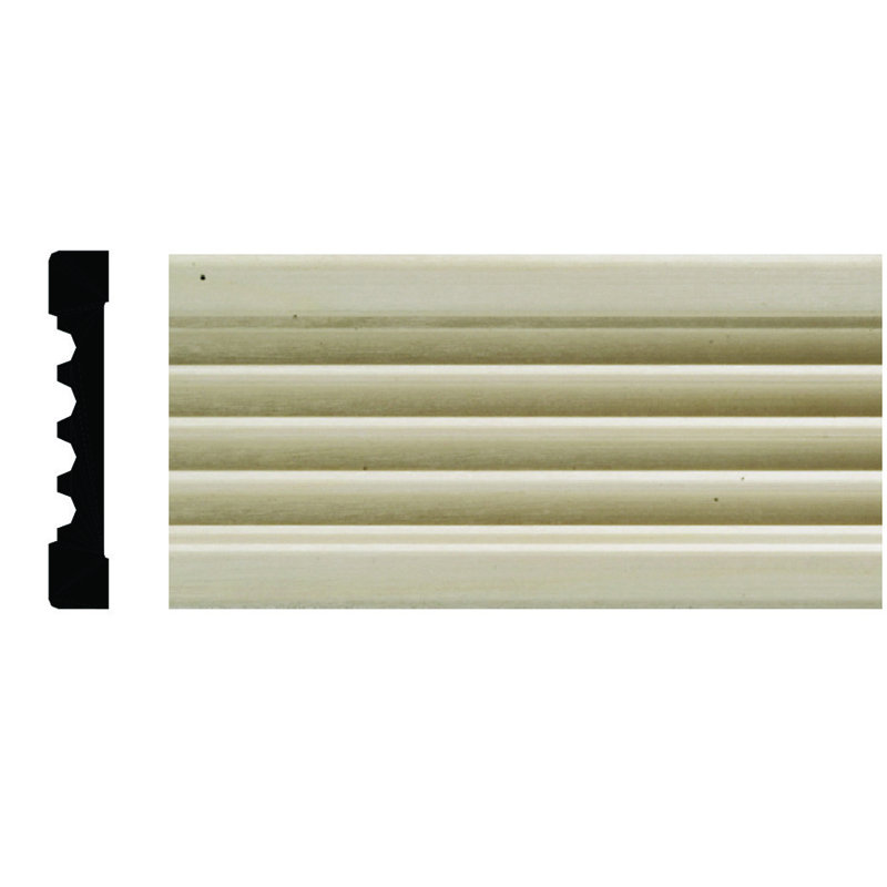 7-ft Unfinished White Hardwood Fluted Casing Moulding