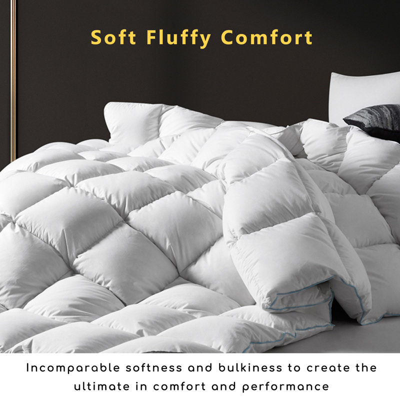 Queen White Microfiber Reversible Down Comforter