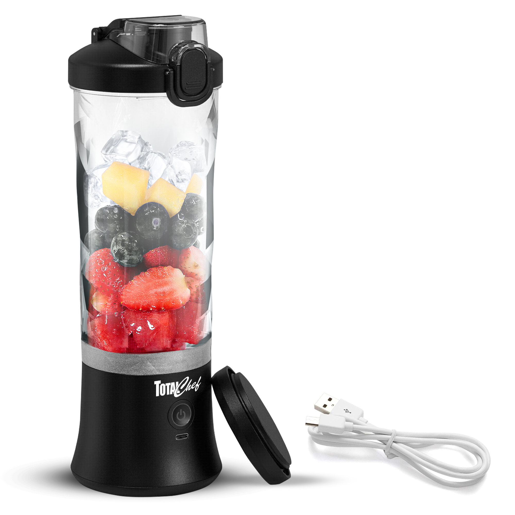 Portable Blender, Personal Blender for Shakes and Smoothies, Mini Blender  with 6 Blades USB Rechargeable, 20 Oz To-Go Cups and Spout Lids for Frozen