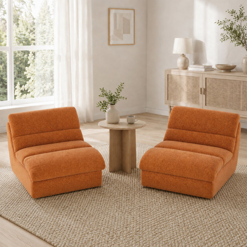 Chaise d'appoint rembourrée Modern, Orange