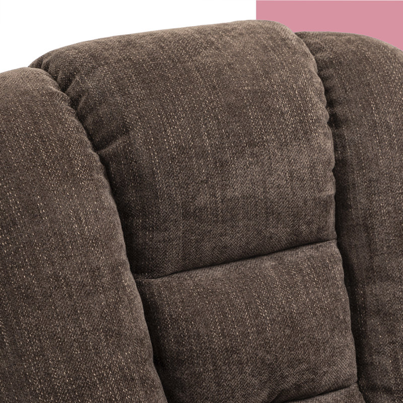 Brisen 34.25"W Chenille Power Liftable Heated Recliner, Remote, USB Port, Brown