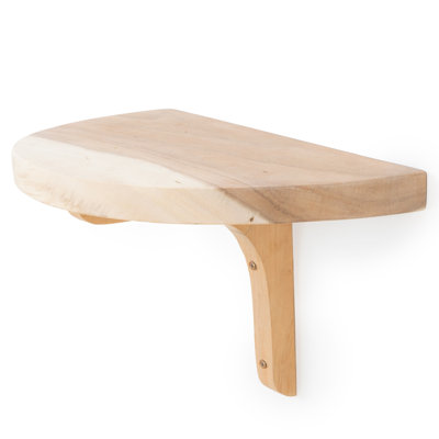 Reid Acacia Solid Wood Bracket Shelf with Adjustable Shelves