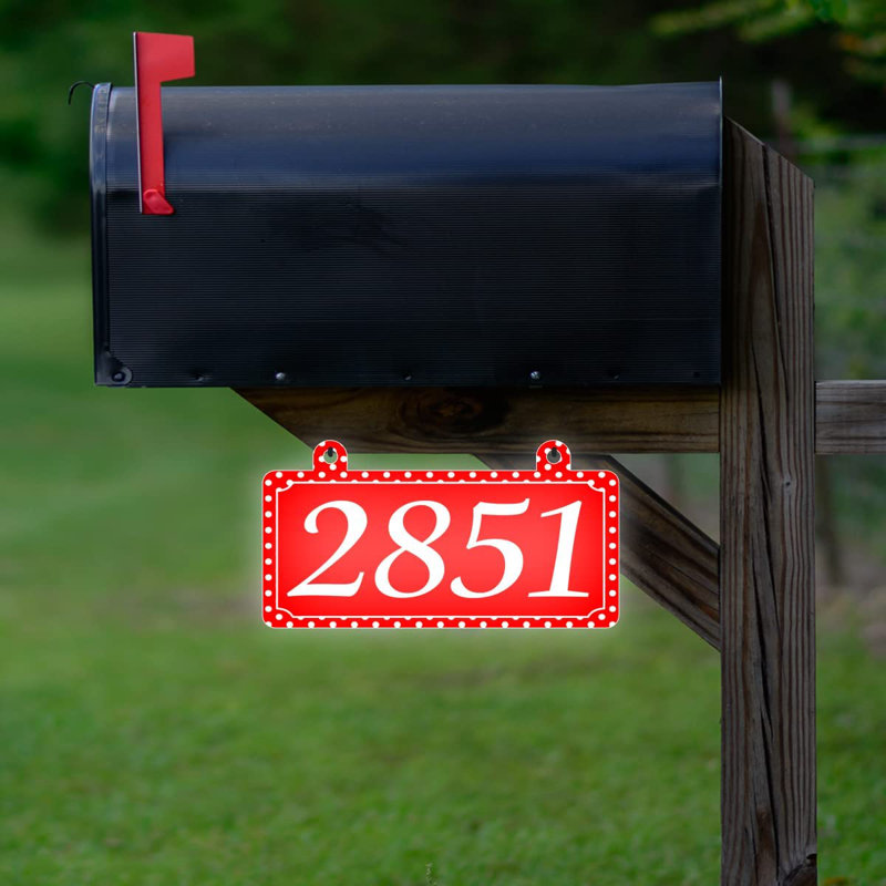 Plaque d'adresse sur 1 ligne, Rouge, Oui