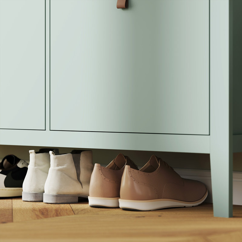 HOMCOM 4 Drawer Shoe Cabinet with Flip Doors for Hallway, Entryway, Green