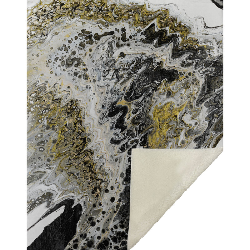 Addison Machine Washable Sherpa Abstract Throw Blanket