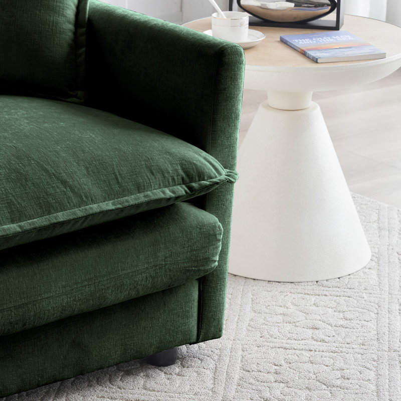 Canapé modulaire surdimensionné en forme de L avec repose-pieds réversible Free Combination Comfy Upholstery, Vert