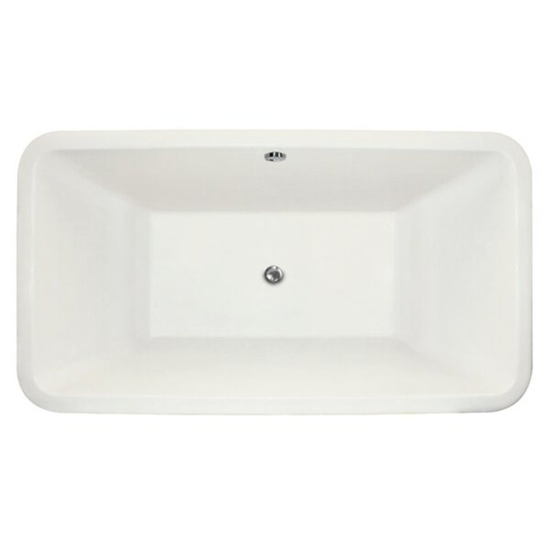 Rockwell 66'' L Soaking Bathtub, Satin Chrome, Matte White
