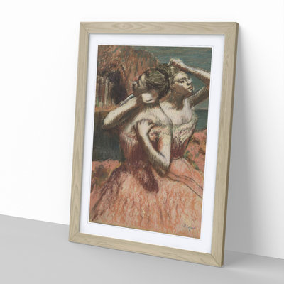 Two Ballet Ballerina Dancers in Pink by Edgar Degas - Picture Frame Painting