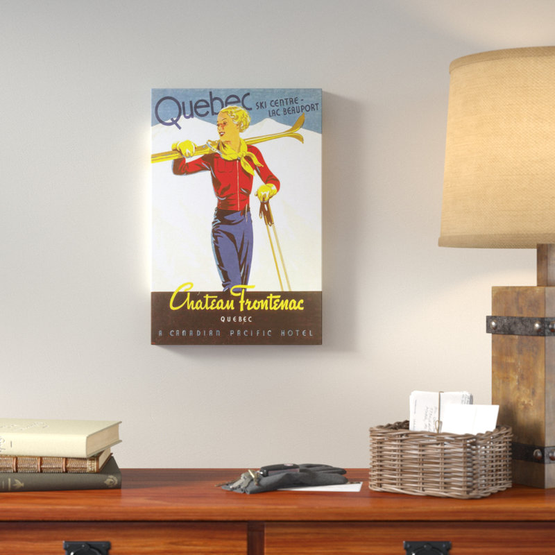 « québec ski centre », publicité sur toile tendue, H 36 po x l 24 po