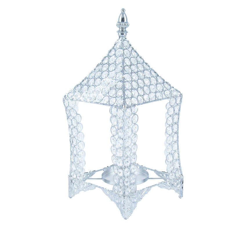 Porte-bougie lanterne en cristal 16 po