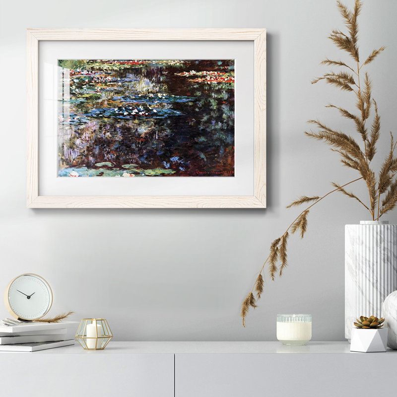 "Water Garden At Giverny" par Monet, reproduction d'art sur papier, Blanc, H 14 po x l 20 po