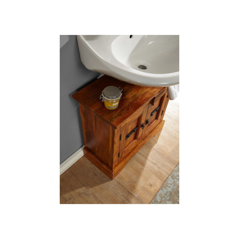 Oxford 66cm Single Bathroom Vanity Base Only, Honey