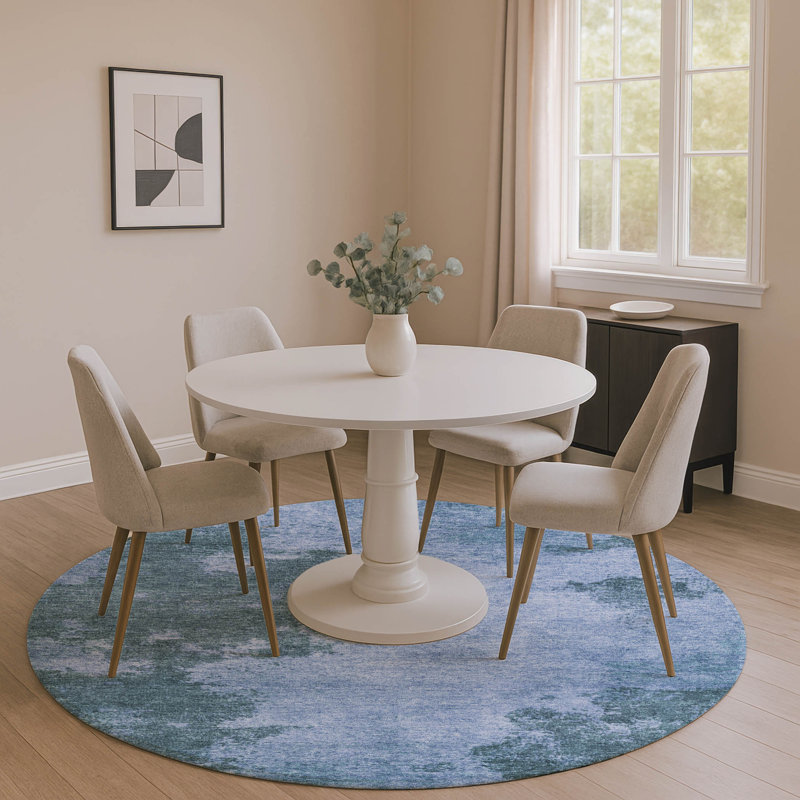 Premium Machine Washable Breault AMF1913 Abstract Rug, Round 8'