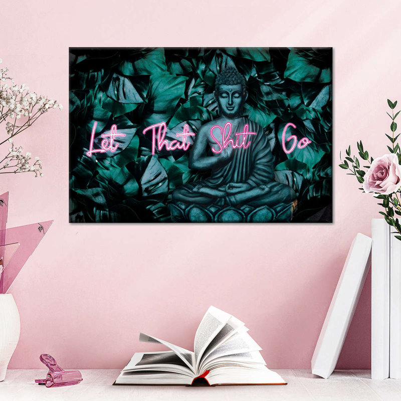 Drôle de citation de Bouddha sur toile, H 8 po x l 12 po x P 1 po