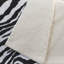 Jeté 50 po x 70 po en microfibre zébrée noire et ivoire