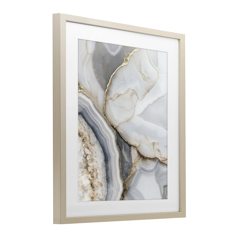 «Mineral Elegance», reproduction de granit encadrée sous verre, design par Svetlana Aleynikova, H 21 po x l 17 po