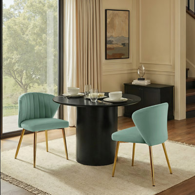 Leona Modern Tufted Velvet Wingback Dining Chair