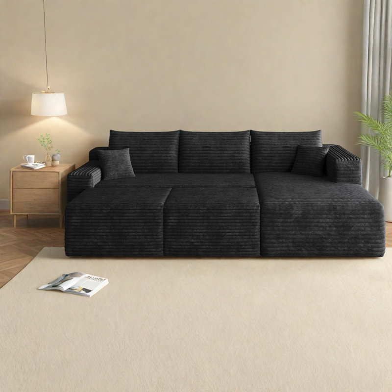 Canapé modulaire en velours côtelé 95 pouces Modern Compression
