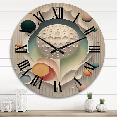 Sceance Beyondthe Knowing I - Modern Geometric Oversized Wood Wall Clock