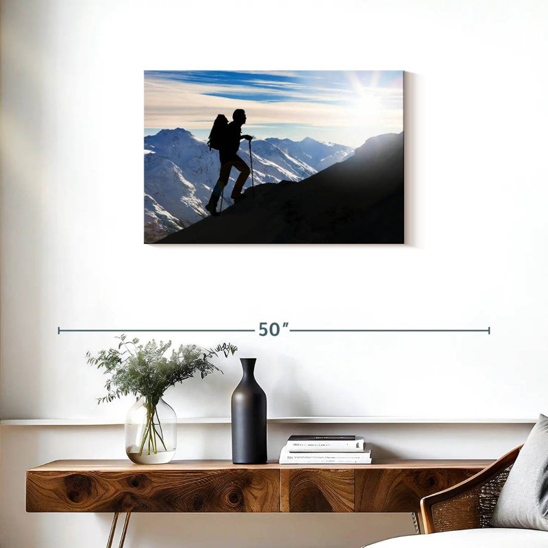 Mountain climber silhouette Sireci, H 20 po x l 30 po