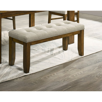 Banc contemporain 1 pièce en tissu neutre doux pour salle à manger, fascinant, hauteur d'assise de 20,1 po, poids de 32 lb