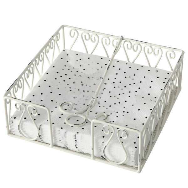 Napkin Holder with Metal Weight Ball Tissue Organizer Chrome Finish