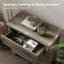 Commode à tiroirs pour chambre à coucher, commode large avec poignée rétro, commode en bois moderne pour meuble de salon-533618914