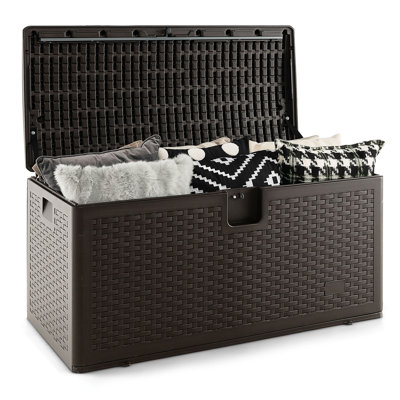 Costway 45'' W 73 Gallons Lockable Deck Box in Brown