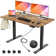 Hubing Electric Height Adjustable Standing Desk With 2 Usb Ports And 3 Power Outlets，4 Lockable Casters, 2 Hooks, Big Mouse Pad
