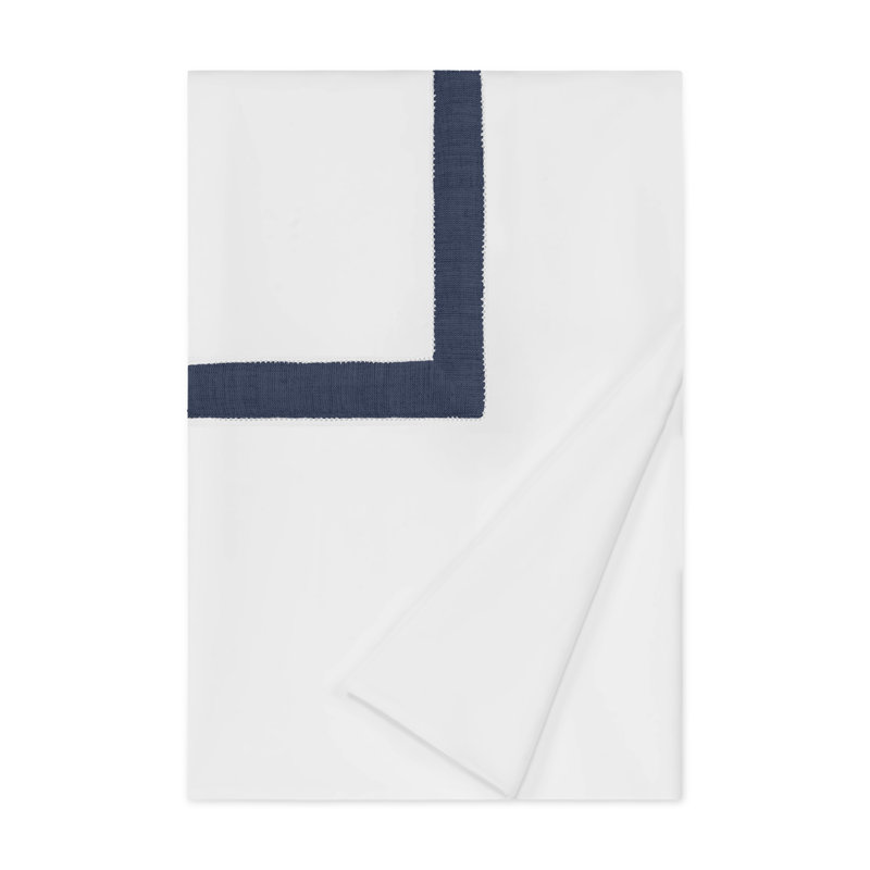 Yves Duvet Cover, California King Duvet Cover, White/Navy Blue