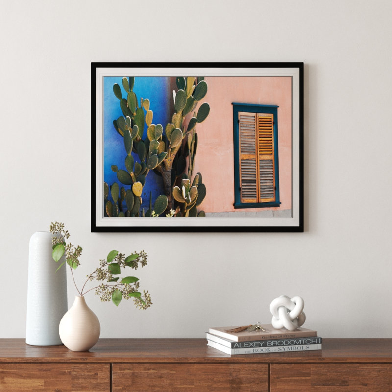 " Cactus Profile ", 20" H x 24" W x 1.5" D, Black Framed