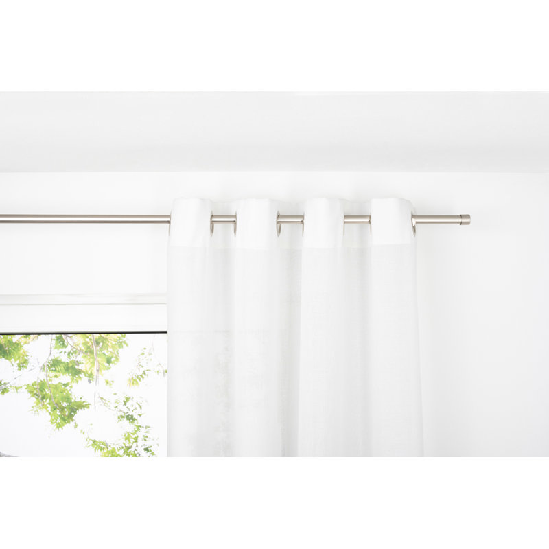 Soft Eyelet Semi Sheer Single Curtain, 245cm W x 135cm D, White