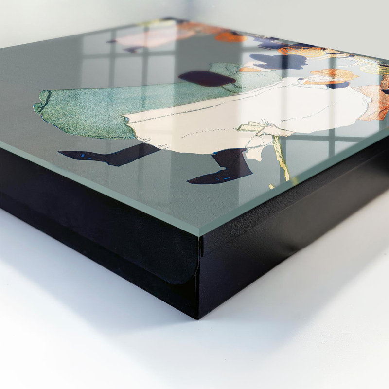 Key storage box, Opens to the left, 30x30x5, White, Stylized figures on a city street, 