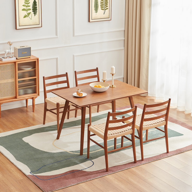 Atyanna 18.5'' H Upholstered Beech Side Chair, Walnut/Beige