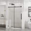 Porte de douche coulissante sans cadre l 44 à 48 po x H 72 po, verre trempé 1/4 po, noir mat