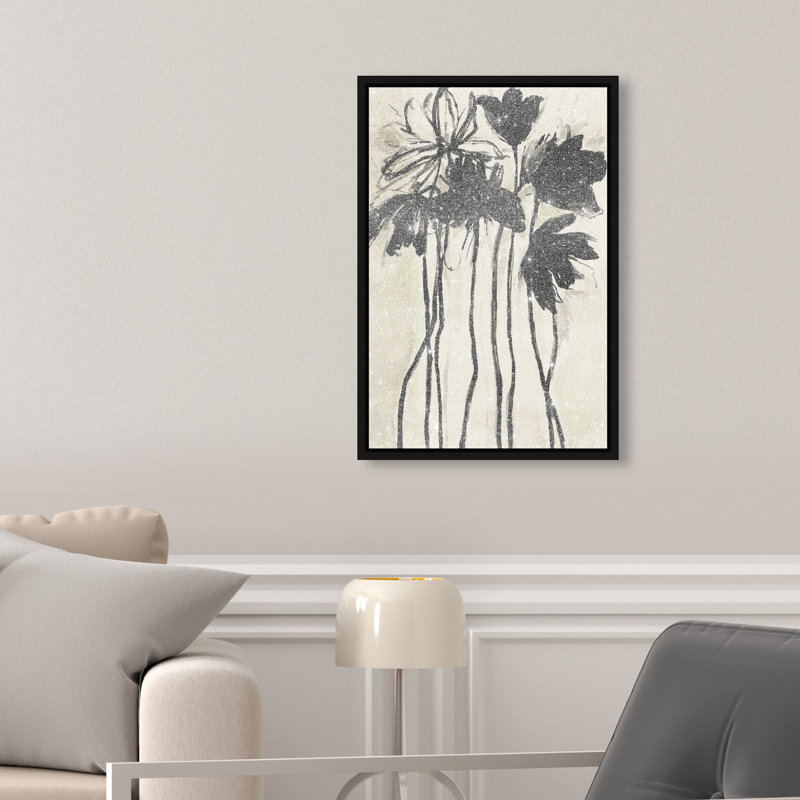 Flower Abstract Studio Print by Oliver Gal, 16"H x 11"W, Black Floater Frame