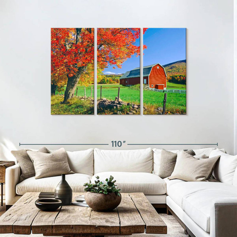 Alvord Sugar Maple Near Red Barn, 48" H x 74" W