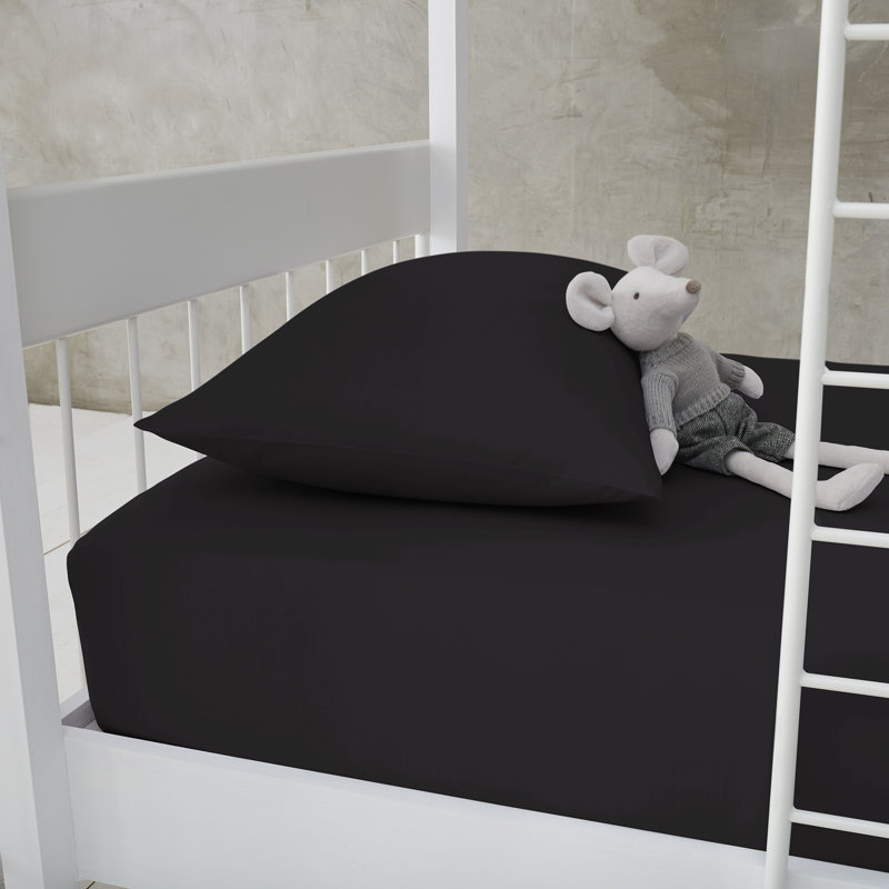 Diamond Fitted Sheet, Black, Double