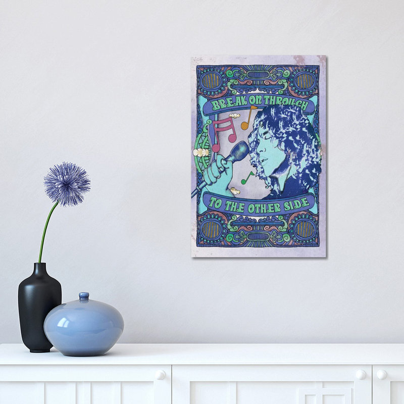 Jim Morrison Break on Through Blue - publicité imprimée, Aucun mat, Toile tendue, H 18 po x l 12 po x 1,5 po
