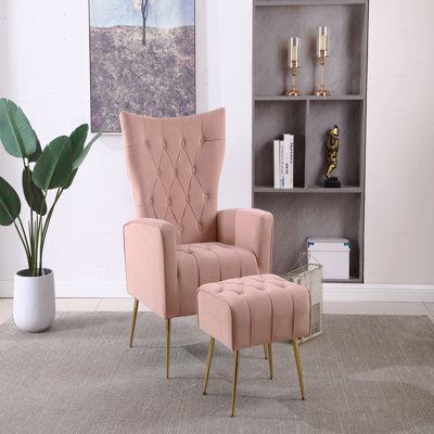 Fauteuil d'appoint de style moderne avec repose-pieds, fauteuil d'appoint confortable pour salon, chambre à coucher, appartement, bureau