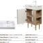 Évier de meuble-lavabo de 21,6 po, armoire à motif ondulé, accents en cuivre brossé et lavabo contemporain en céramique facile à entretenir, porte à fermeture en douceur, grand espace de rangement pour l'organisation de la salle de bain
