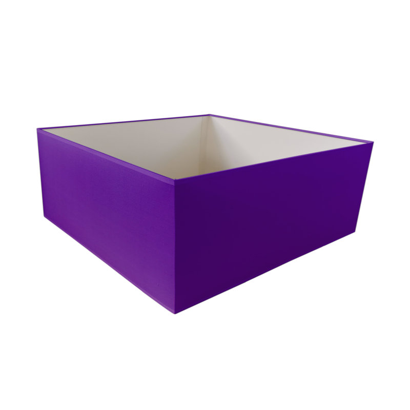 Silk Rectangle Lamp Shade ( Uno ), Violet, 25cm H x 40cm W x 40cm D