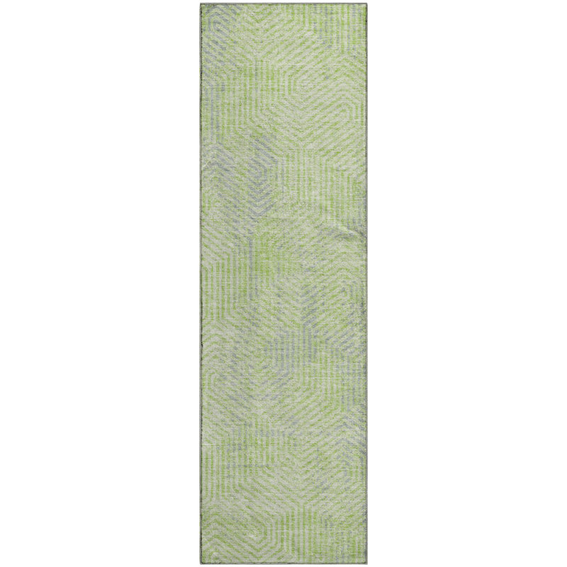 Premium Machine Washable Prisco Lime Rug, Runner 2'3" x 7'6"
