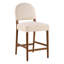 Tabouret de bar en bois d'hévéa de 26 po de hauteur, revêtement beige avec niveleur de sol réglable, siège spacieux pour îlot de cuisine (beige, ensemble de 2)-125536040