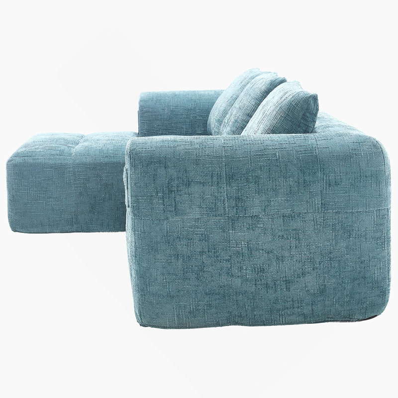 Canapé modulaire 2 pièces sans cadre, Bleu menthe