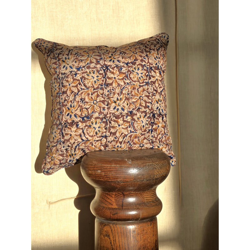 Housse de coussin Floral, Carré 20 po, Floral brun