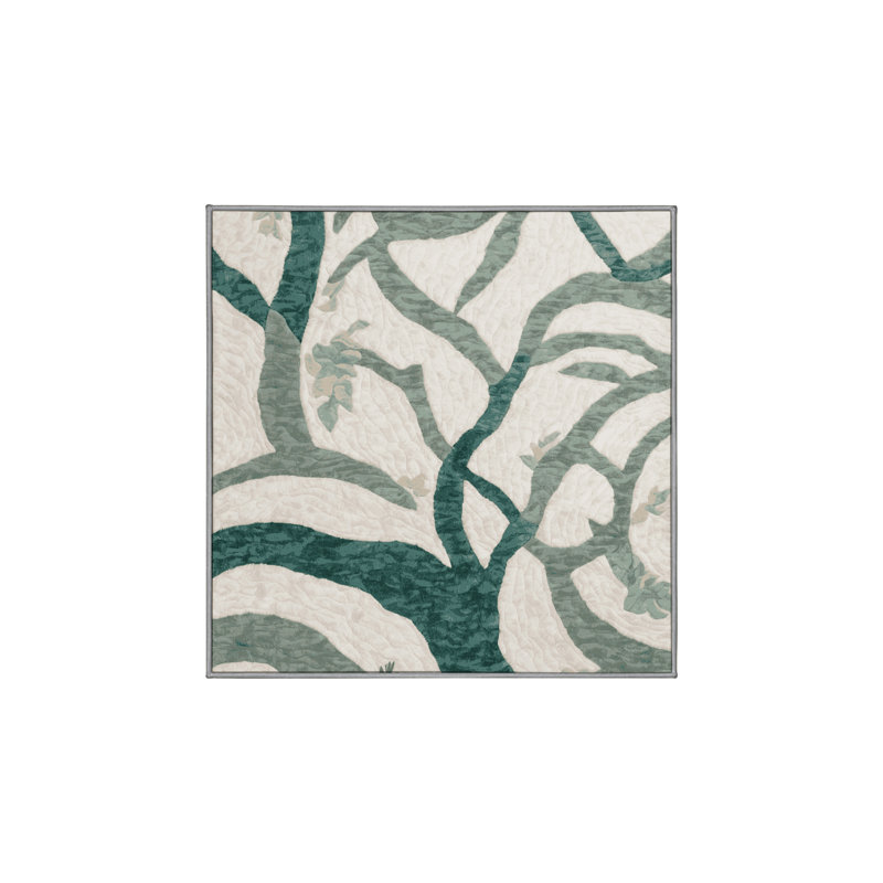 Machine Washable Gray Area Rug, Square 5'