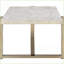Blanc et blanc Table basse champagne en faux marbre avec base en métal plaqué, facile à entretenir