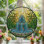 Vitrail de jardin en verre coloré 7,8 po H